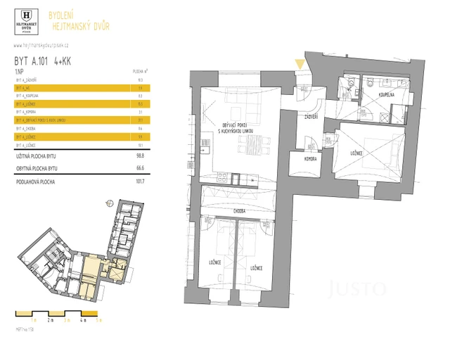 Byt 4+kk, 101 m², Písek - Kocínova