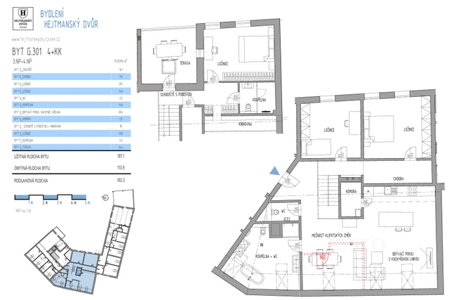 Prodej 4+kk 181 m² + terasa 15 m² + parkování