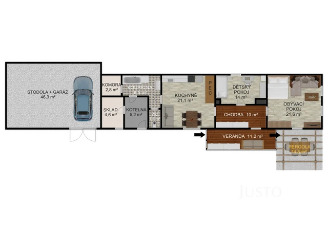 Prodej rodinného domu 141 m² s pozemkem 780 m², Jehnědno