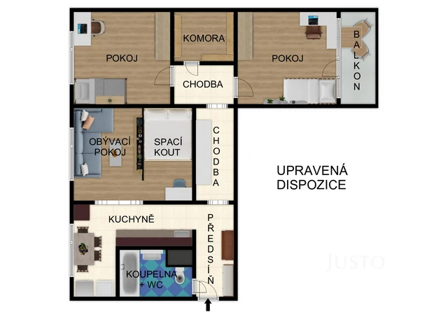 Prodej 3+1, 74 m² + balkón + jídelna, Strakonice - Sídliště 1. máje