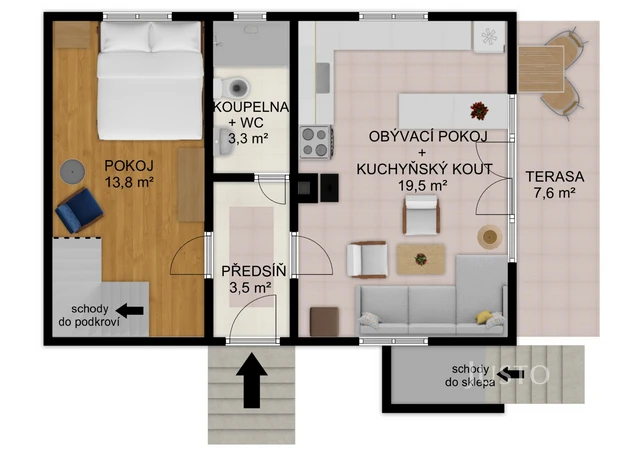 Prodej rodinného domu 100 m² s pozemkem 426 m² + terasa
