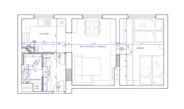 Prodej 2+1, 52 m², Záblatí - Prachatice