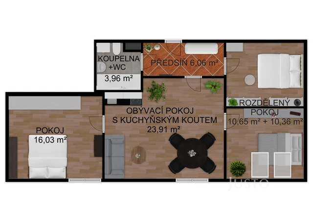Prodej 4+kk, 71 m² + parkování, Písek - Pražská