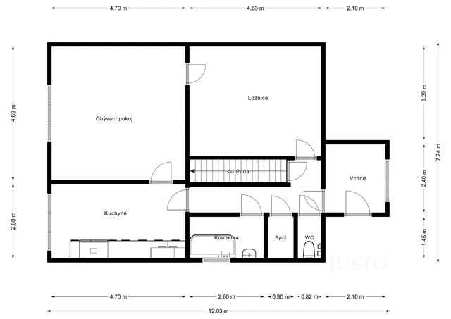 Prodej rodinného domu 70 m² s pozemkem 535 m²