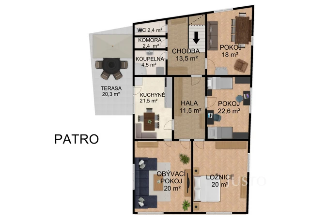 Prodej rodinného domu 267 m² s pozemkem 520 m² + terasa 20 m²