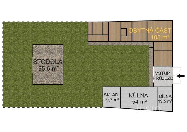 Prodej rodinného domu 120 m² s pozemkem 3564 m²