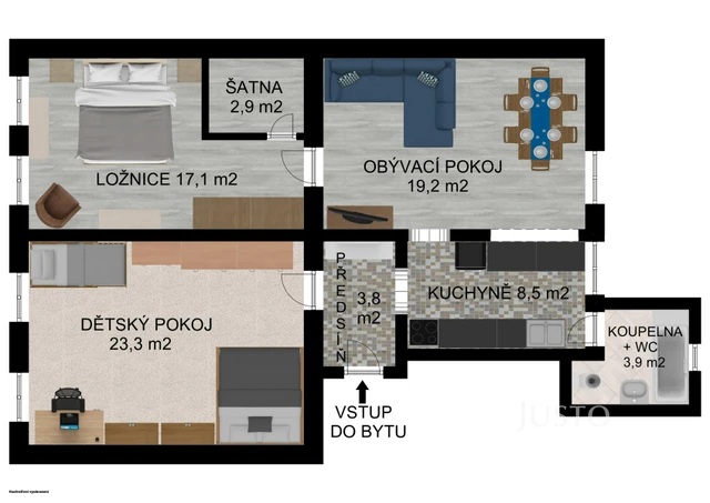 Prodej 3+kk 83 m² + parkování